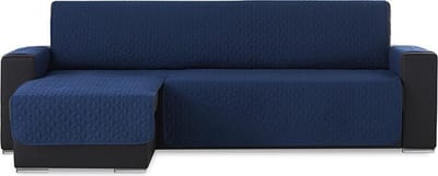 Belmarti Geo Quilt chaise-longue bankbeschermer links - 240 cm - Blauw