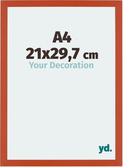 Your Decoration - Fotolijst A4 21x 29,7 cm - MDF - Oranje - Mura
