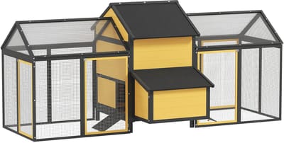 Konijnenhok - Voor buiten - Weerbestendig - Konijnenren - Kooi - Groot konijnen Hok - Geel