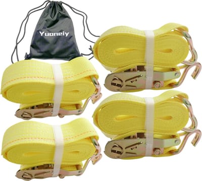 Heavy Duty Cargo Tie-Downs 4PK - Ratelriemen voor Motorfietsen, ATV's, UTV's en Trailers
