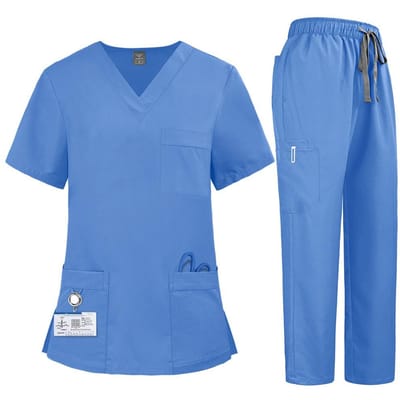 Unisex Medische Uniformen Mannen Vrouwen Verpleegkleding Schoonheidskostuum Verpleegster Scrubs Sets Dokter Tandarts Werkkleding Klinische Tops Broeken XXL gray