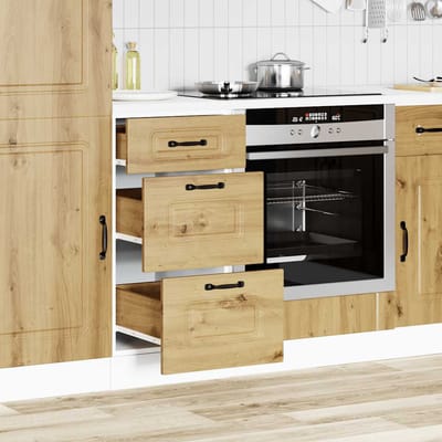 vidaXL - Onderkast - Kalmar - bewerkt - hout - artisanaal - eikenkleur