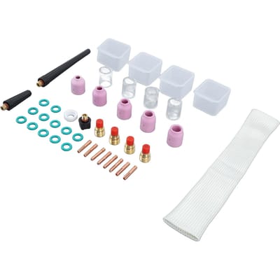 38 stuks TIG Gaslens Kit Glazen Cup Achterkap O-ring Pakking Plasma Snijbrander Verbruiksartikelen voor WP9 20