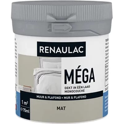 Renaulac Muur & Plafond Verftester - Mat - Zilvergrijs - 75ml