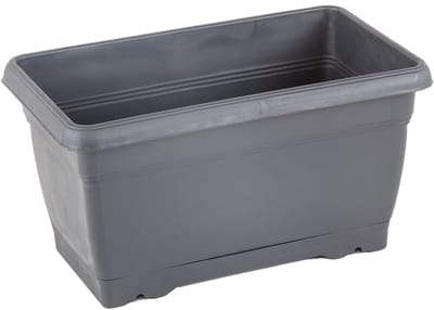 1+1 Bloembakken met wateropvang - vaste waterschaal - antraciet - Balkonbak - 32cm Kruidenbak - Plantenbak