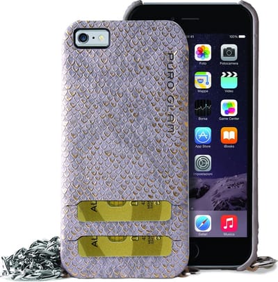 Puro Glam Cover Ketting Grijs voor iPhone 7 8 SE 2020