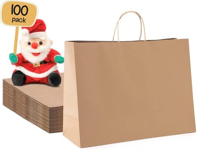 Bruine Cadeauzakjes 100 Stuks - 16x6x12 Inch - Ideaal voor Cadeaus en Geschenken