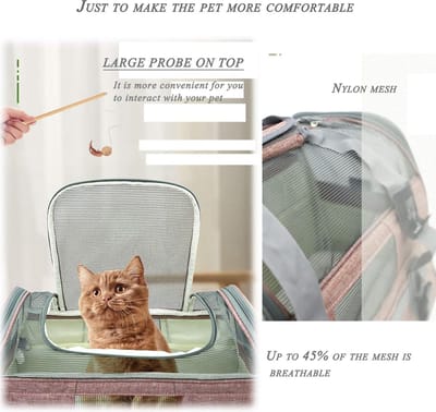 Inklapbare Reistas voor Katten en Honden met Ademend Gaas en Fleece Binnenkant