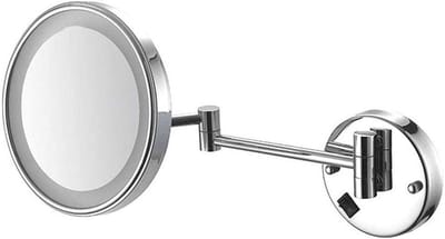 Verlichte Make-up Spiegel - Wandspiegel Badkamer - Precisie Make-up Aanbrengen - 180° Draaibaar Ontwerp - 8 Inch - Chroom