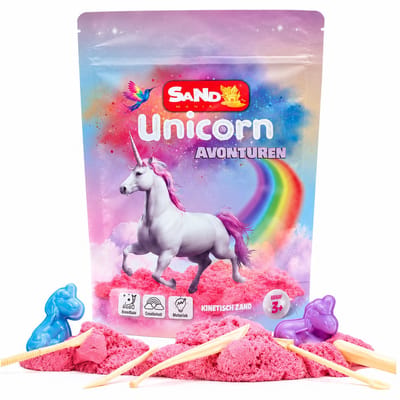 Sand Mania® kinetisch zand - Unicorn editie - 500 G Roze – Sensorisch Speelzand met Vormpjes