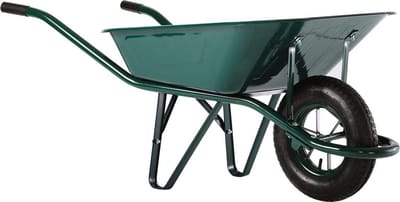 Gegalvaniseerde Kruiwagen - Stevige Bak - Tuintransport - Maximale Draagkracht - 90 Liter - Zilver
