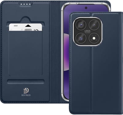 Dux Ducis, Hoesje Geschikt Voor Xiaomi 17 Skin Pro Serie met Pasjeshouder en Standaard, Nachtblauw
