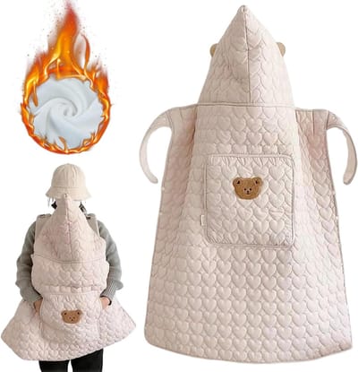 Baby Draagzak Cover - Winterhoes Kinderwagen - Baby Warm Houden - Winddicht & Verdikt - 77x105 cm - Beige