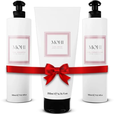 MOHI Curl Revival Set - Krul Shampoo, Krul Conditioner, Krullen Crème en Hoofdhuid Massage Borstel - CG-Approved Krullend Haar Producten voor Hydratatie en Definitie