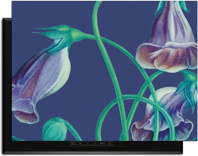KitchenArt - Midnight Bloom – Inductie Beschermer - 78x52 cm - Kookplaat Beschermer - Luxe Afdekplaat Inductieplaat - Anti-slip & Oprolbaar - Beschermmat Inductiekookplaat
