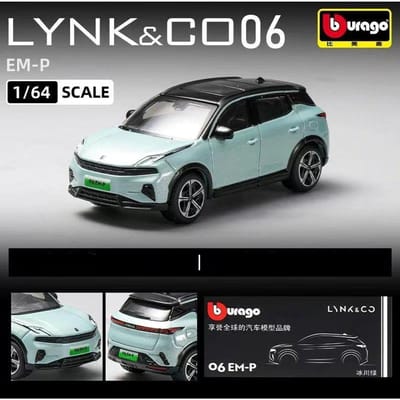 Bburago 1:64 Lynk&Co 06 Em-P SUV Lichtmetalen Auto Model Diecast Metaal Miniatuur Schaal Voertuig Auto Model Simulatie Verzameling Kinderen Cadeau