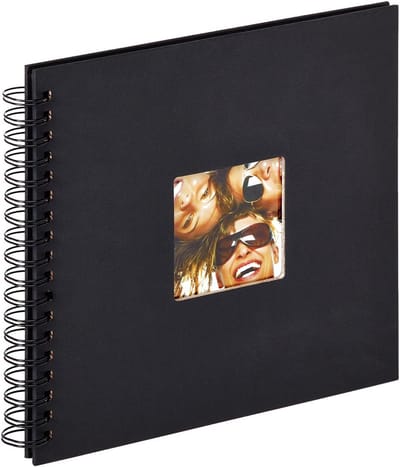 Zwart Spiraal Fotoalbum 26 x 25 cm met Creatieve Omslag en Zwarte Pagina's