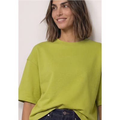 Sweatshirt met korte mouwen en ronde hals