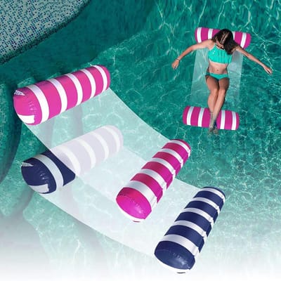 2 stuks Zwembad Float Hangmat, Multifunctionele Opblaasbare Hangmat Zwembadhangmat (Zadel, Ligstoel, Hangmat, Drifter), Waterhangmat Lounge