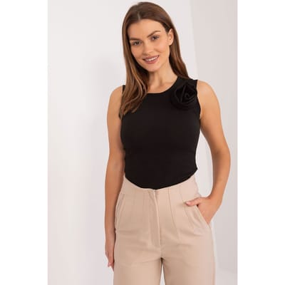 Twist Bloom Top - Black / One Size