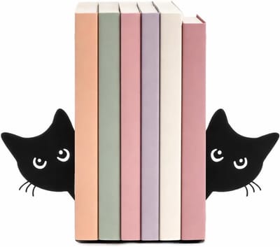 Creatieve metalen boeksteunen voor boekenplanken - 2 stuks, 15 x 4 x 18 cm, zwart, ideaal voor school en kantoor