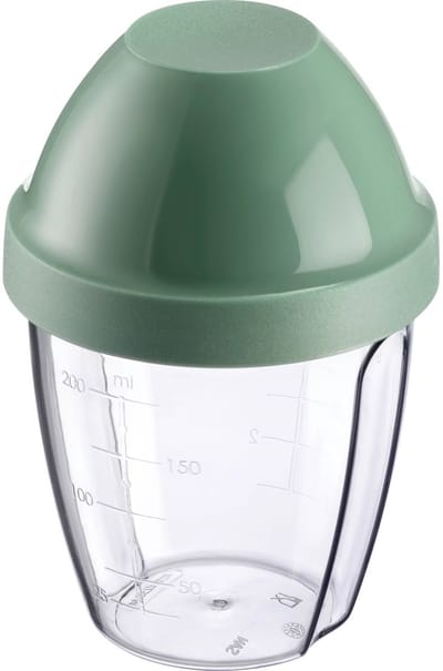Westmark Mixbeker/shaker met verwijderbare mengschijf, inhoud: 0,25 l, hoogte: 12,8 cm, kunststof, BPA-vrij, Mix-Ei, kleur: doorzichtig/mint groen, 3089227M