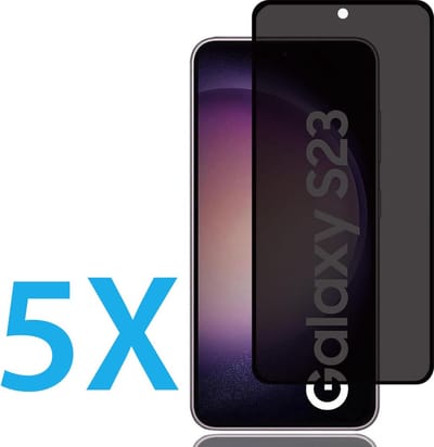 Screenprotector Geschikt Voor: Samsung Galaxy S23 - Privacy Full Screenprotector 5x - screen protector - volledige glas - bescherming - beschermglas - Anti Spy - ZT Accessoires