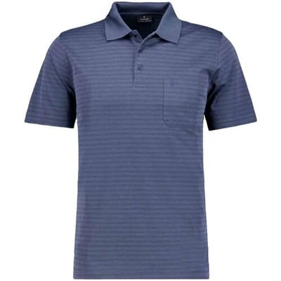 Ragman Polo Duo Fine Line Soft Knit Easy Care Azure / male