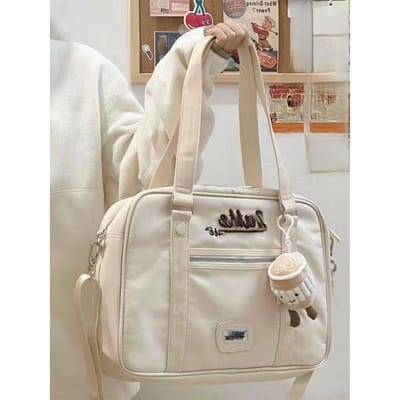 Amerikaanse Retro Schoudertas Crossbody Tas Commuter Ins Stijl Casual Draagtas white
