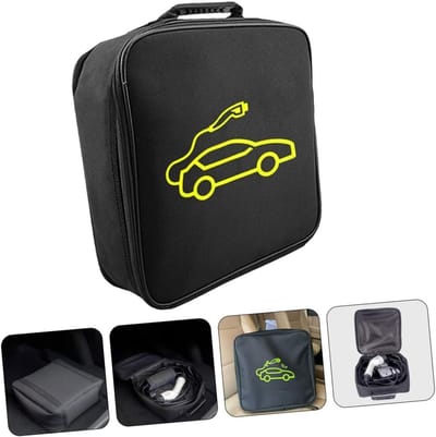 VHV - Laadkabel tas - EV kabel tas - Opbergtas auto - Waterbestendig - Met handvaten - Ruimtebesparend - Voor elektrische auto - Voor laadkabels en slangen - Voor in de kofferbak - 32cm - Zwart