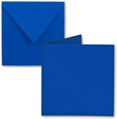 25x Vierkante Vouwkaarten 15x15 cm Blauw met Enveloppen voor Uitnodigingen en Kaarten