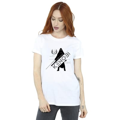 Star Wars Dames/Dames Obi-Wan Kenobi Jedi Knight Katoenen Vriendje T-shirt (Wit)