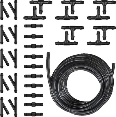 Wasmachine Slang Kit - Ruitensproeier Slang Voorruit Reiniging - Voorruit Reinigen - Complete Reparatie Set - 4 Meter - Zwart