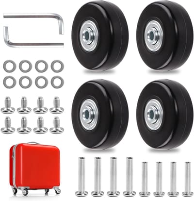 Set van 4 Vervangwielen voor Koffers - Universele Rubber Wielen 50 x 18 mm voor Stille Trolley en Kofferskates