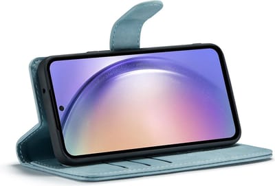 CaseMania Bookcase hoesje geschikt voor Samsung Galaxy A34 - Effen Aqua - Kunstleer