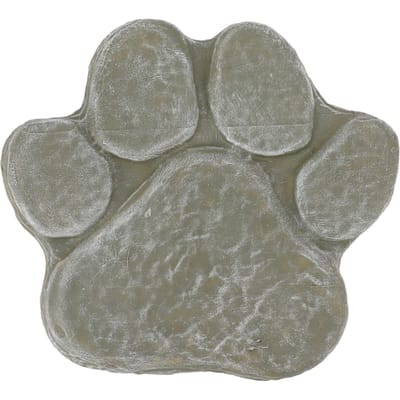 Hondenpootafdruk Gedenksteen DIY Belettering Hond Grafmarkering Huisdier Monument voor Buiten Gazon Patio gray