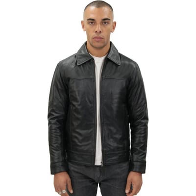 Heren lederen Harrington jas-Shanghai