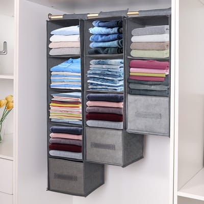 Qelus Kast Organizer - Opbergdoos voor Hangende Opberger - 24.6x24.6x18.5cm - Grijs