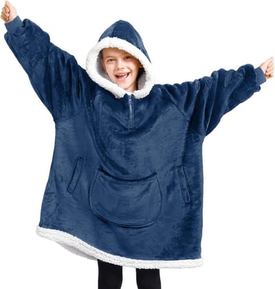 Warme Draagbare Deken Hoodie met Capuchon voor Volwassenen - Comfortabele Sherpa Fleece