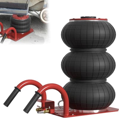 ACXIN Pneumatische Krik 3 Ton - Hydraulische Luchtkussen Krik 150–400 mm - Rangierkrik Voor Auto SUV en LKW - 6600 lbs Rood Zwart