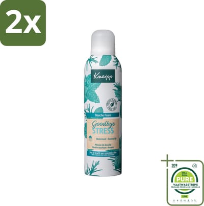 Kneipp - Douche schuim - Goodbye Stress - Watermunt & Rozemarijn - 200 ml - Voordeelverpakking - 2 stuks - Douche foam - Stress verlichten