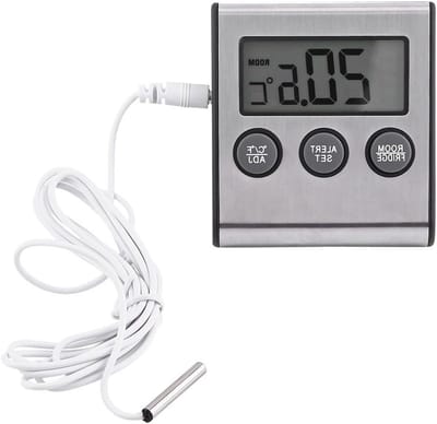 Digitale koelkastthermometer met groot LCD-scherm en temperatuurwaarschuwingsalarm voor nauwkeurige metingen