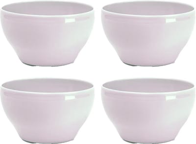 Plasticforte Kommetjes/schaaltjes - 10x - dessert/ontbijt - kunststof - D14 x 6.5 cm - Roze - 820 ML