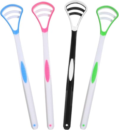 Dailygoods- Tongschraper Dubbelzijdig - Tongborstel - Tongreiniger - Vermindering van Slechte Adem - Verbetering van Mondhygiëne - 4 Stuks