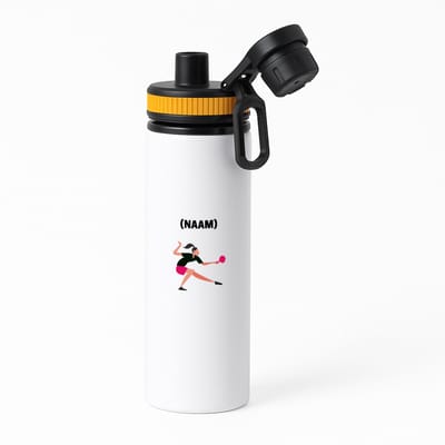 Hacebo® - Tafeltennis met eigen naam waterfles met draaidop oranje - Sport - Tafeltennisser - Ping pong - water fles - 850ML