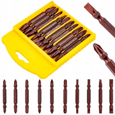 Dubbele Schroefbits Set 65mm Staal S2 - 10 Delig