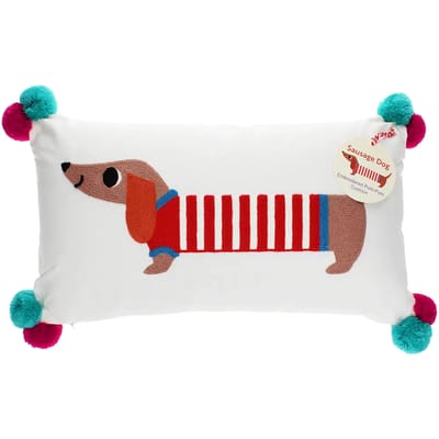 Gebordede kussen met pompons Rex London Sausage Dog