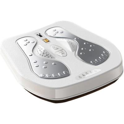 Vibratie Voetmassageapparaat met Warmte, Afstandsbediening, Elektrische Machine met Instelbare Snelheid voor Circulatie, Plantar Fasciitis, Pijnverlichting US Plug wit
