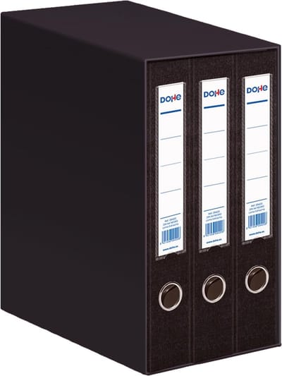 SnelShoppen - DOHE Archicolor Module 3 Ordner A4 Zwart - Duurzaam, Stijlvol, Geschikt voor Thuis en Kantoor - Perfect voor Documenten en Archivering