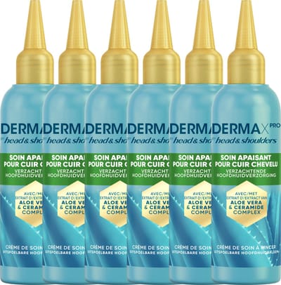 DermaXPro by Head & Shoulders Verzachtende Hoofdhuid Verzorging - Met Aloë Vera extract - 6 x 145 ml